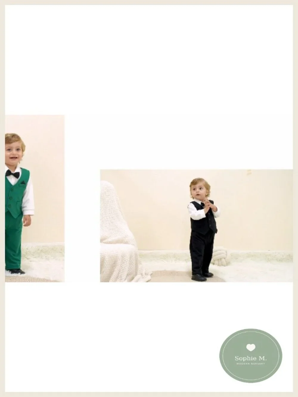 Baby Boy Tuxedo 3PC Suit Set Cotton Blend Formal Outfit Shirt Pants Vest Bowtie